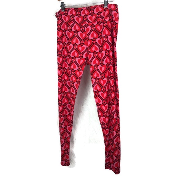 Legging LuLaRoe Rose Avec Cœurs - Taille Adulte OS - Très Bon état
